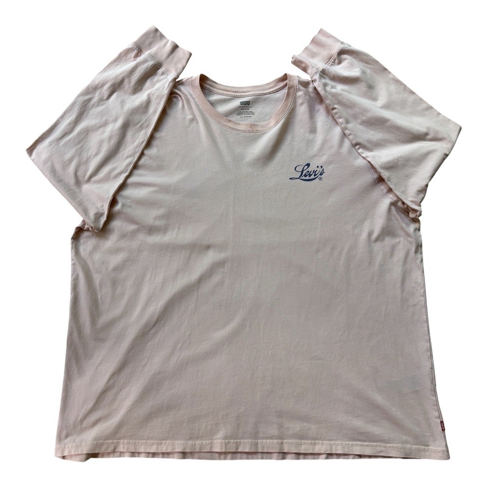 Levi's Mens 3XL Relaxed Graphic T Shirt Pink Palm Tree Tropical Beach Cotton
